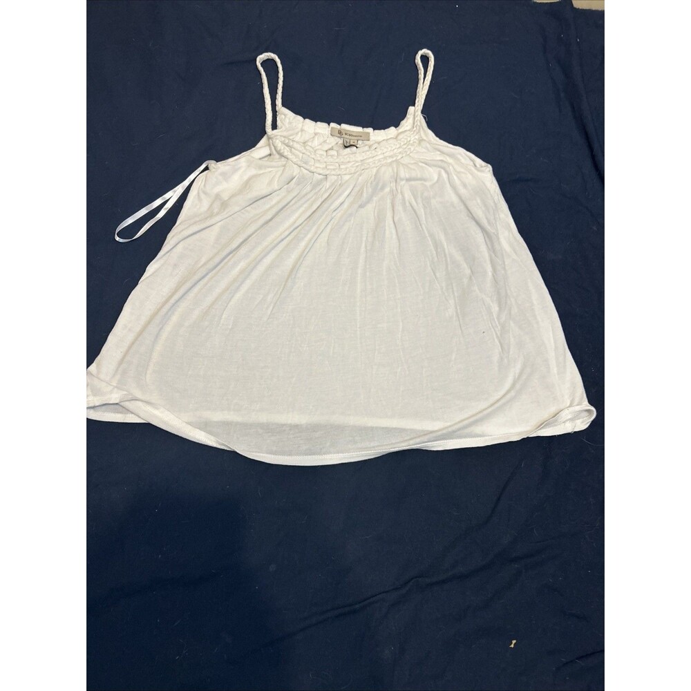 #8130 BCBG WHITE CAMISOLE WOMENS BOHO ROMANTIC TOP SIZE M